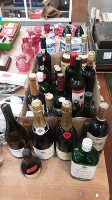 Lot 310 - Lot Champagne, spirits, whisky and sundry wines (21) plus alcoholic miniatures