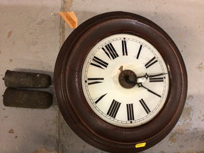 Lot 545 - Postman's wall clock, silver plated three piece teaset and small group of ceramics