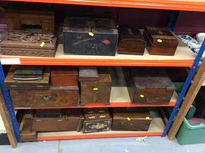 Lot 546 - Large collection of Victorian and later boxes to include work boxes, writing slopes and others (qty)