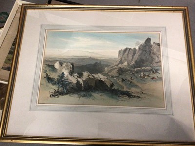 Lot 333 - Quantity of pictures and prints, including 19th century watercolours