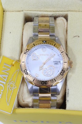 Lot 159 - Ladies Invicta bi-metal wristwatch in box together with four other wristwatches (5)