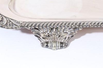 Lot 259 - Silver plated rectangular two handled tray