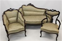 Lot 1497 - Early 20th century mahogany salon suite -...