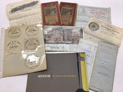 Lot 1456 - One album of late 19th /early 20th Century  Employments Reference from Colchester  and other employers,  car tax discs etc