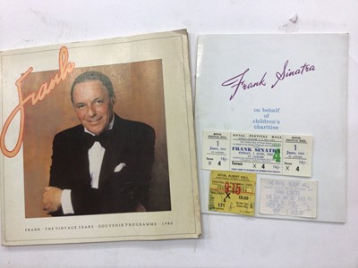 Lot 1453 - Collection of mixed ephemera including Frank Sinatra tickets and programmes