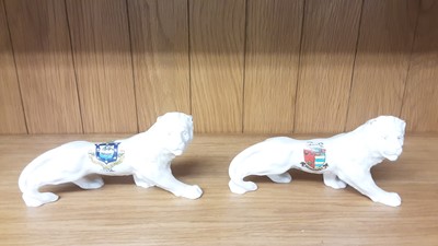 Lot 154 - Selection of Crested China Lions, various manufacturers to include Willow Art, Arcadian, Swan China and Grafton
