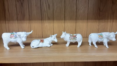 Lot 155 - Selection of Crested China models, mainly Ox, Cows and Bulls, various manufacturers to include Willow Art, Arcadian and Grafton