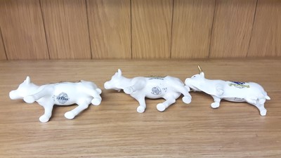 Lot 155 - Selection of Crested China models, mainly Ox, Cows and Bulls, various manufacturers to include Willow Art, Arcadian and Grafton