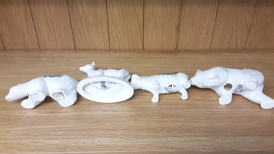 Lot 159 - Selection of Crested China model animals including Tigers, Deer, Hippo, Bears etc, various manufacturers to include Savoy, Carlton and Swan