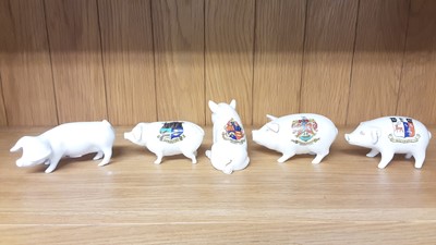 Lot 160 - Selection of Crested China models including Pigs, Boar and Rabbits, various manufacturers to include Arcadian, Carlton and Tuscan