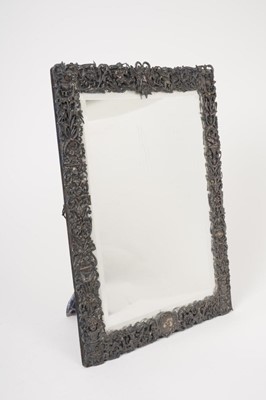 Lot 318 - Victorian silver mounted table mirror
