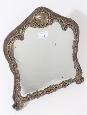 Lot 319 - Victorian silver mounted table mirror
