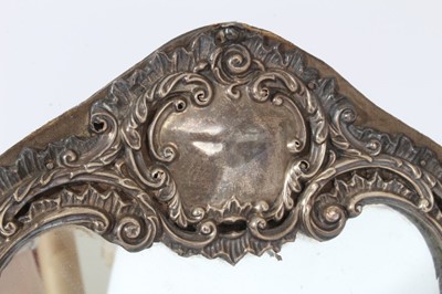 Lot 319 - Victorian silver mounted table mirror