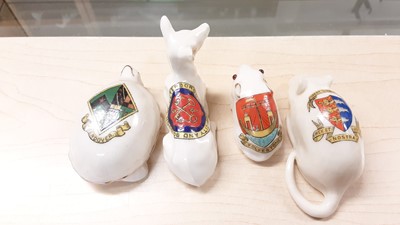 Lot 161 - Selection of Crested China model animals including Welsh Goat, Crocodile, Rhino, Camel etc, various manufacturers to include Arcadian, Shelley and Aldwych