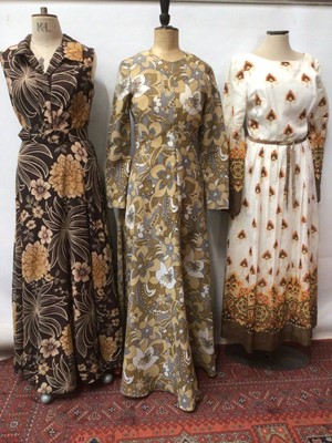 Lot 2212 - 1970's Hostess and maxi dresses.  Including Horrockses, Carre, Berkertex Mayfair,Sidgreens, etc