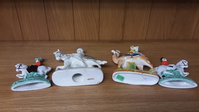 Lot 166 - Selection of Crested China Horse and riders, various manufacturers to include Carlton, Arcadian and Wilton