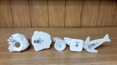 Lot 168 - Selection of Crested China models including Ann Hathaway's Cottage, Policeman, Welsh Spinning Wheel etc, various manufacturers to include W.H Goss, Carlton and Arcadian