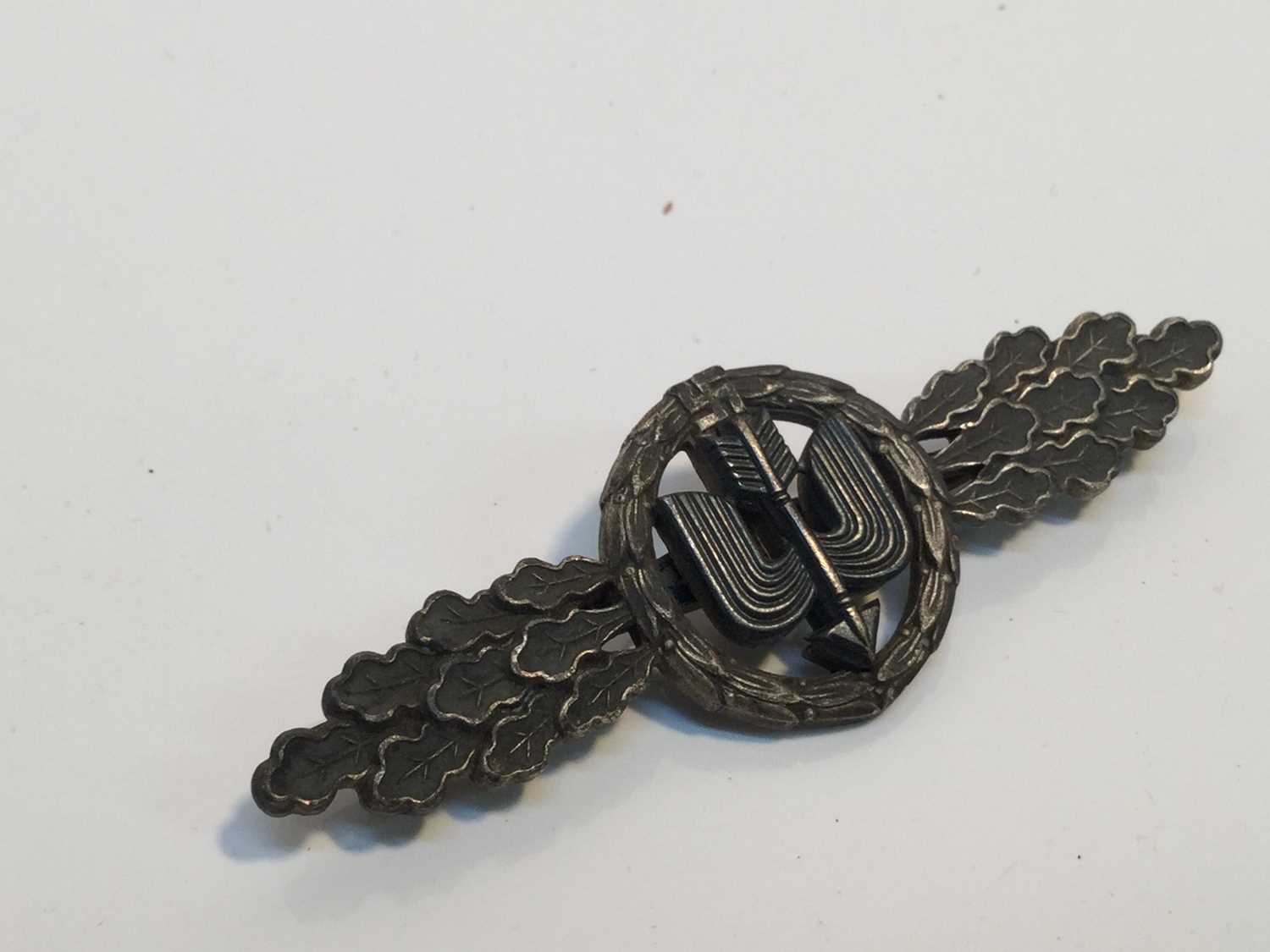 Lot 837 - Second World War Nazi Operational Flying Clasp badge for Fighter Squadrons with broad pin backing.