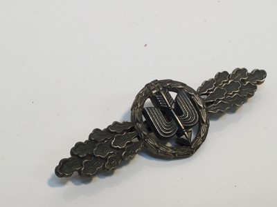 Lot 837 - Second World War Nazi Operational Flying Clasp badge for Fighter Squadrons with broad pin backing.