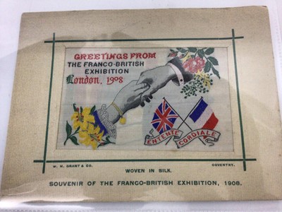 Lot 1423 - Silk Souvenir - Greetings from The Franco - British Exhibiton London 1908 by W. H. Grant Coventry.