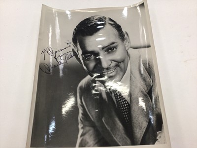 Lot 1440 - Autograph Clark Gable Actor c1950's Portrait Photograph handsigned 'To Dennis from Clark Gable'.  Plus four other Clark Gable unsigned photographs.