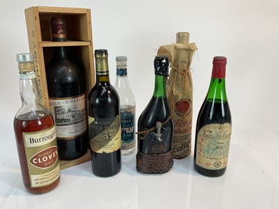 Lot 130 - Eight bottles, magnum of Chateau Crusquet Sabourin 1986, Barolo 1961 etc