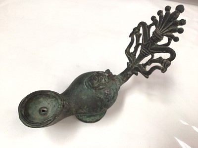 Lot 320 - Roman style bronze oil lamp