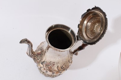Lot 84 - George IV silver plated coffee pot