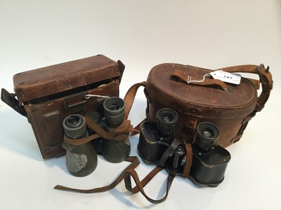 Lot 747 - Pair of First World War Imperial German binoculars by Carl Zeiss, in original brown leather case with paper label to interior