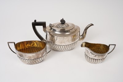 Lot 377 - Edwardian silver three piece tea set