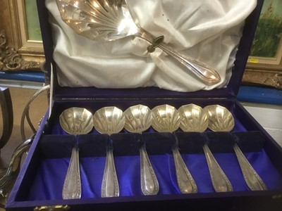 Lot 248 - Silver dressing table set and various plate