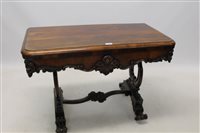 Lot 1512 - William IV rosewood Carsd table with hinged...