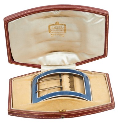 Lot 430 - Cartier enamelled buckle