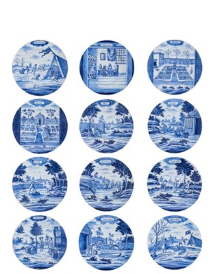 Lot 78 - Rare set of twelve Dutch month of the year dishes