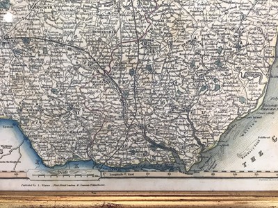 Lot 157 - Christopher Saxton: 17th century hand tinted engraved map of Suffolk together with 19th century map of Suffolk