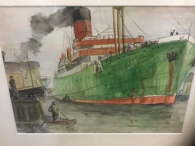 Lot 428 - R A Stephenson, two watercolours, ships