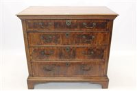 Lot 1516 - Early 18th century and later yew and oak chest...