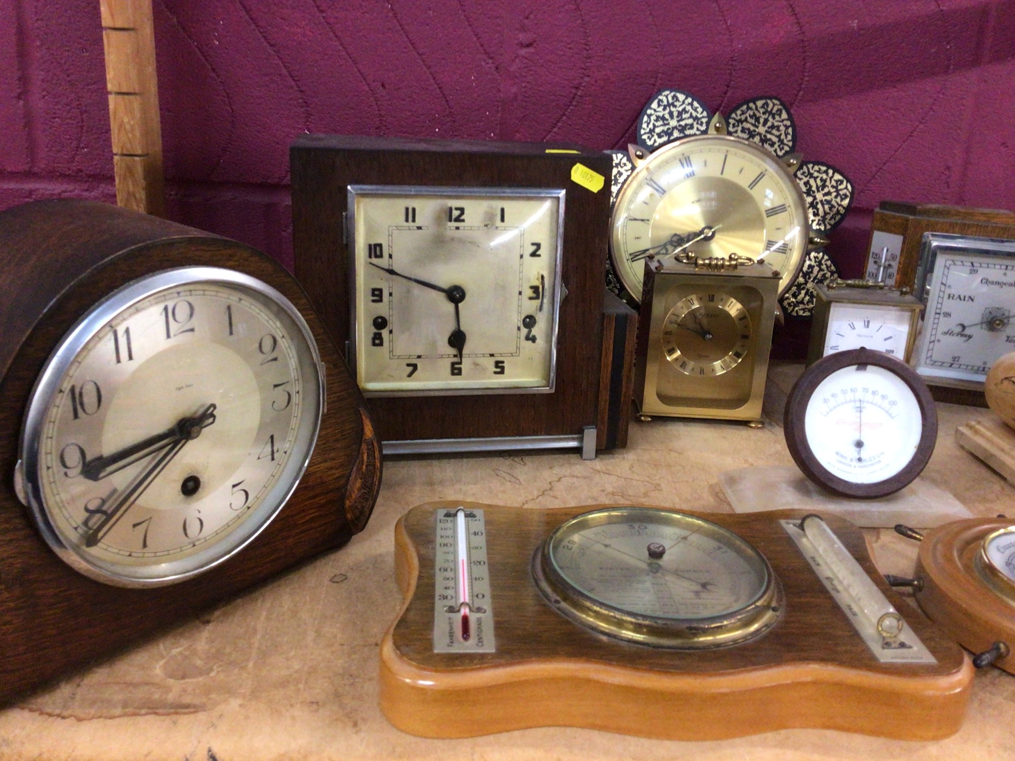 Lot 562 Selection of mantel clocks and barometers