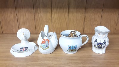 Lot 171 - Selection of Crested China models including Ducks, Cats, Dogs etc, various manufacturers to include W.H Goss, Arcadian and Willow Art