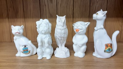 Lot 172 - Selection of Crested China models including Horses, Cats, Camel etc, various manufacturers to include Tuscan, Carlton and Arcadian