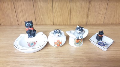 Lot 172 - Selection of Crested China models including Horses, Cats, Camel etc, various manufacturers to include Tuscan, Carlton and Arcadian