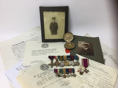 Lot 849 - First World War and later O.B.E. medal group comprising O.B.E (military type), 1914 -15 Star, War and Victory medals named to Surg. H. Williamson. R.N., George V General Service medal