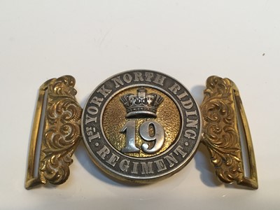 Lot 778 - Victorian Officer's 1st York North Riding Regiment bi metal belt buckle