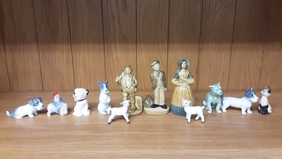 Lot 173 - Two Royal Doulton animals - Rabbit and Duck, together with a selection of porcelain ornaments, to include Sylvac Horse, and Braksome China items