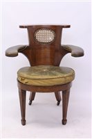 Lot 1520 - Rare 19th Century mahogany cock fighting chair...