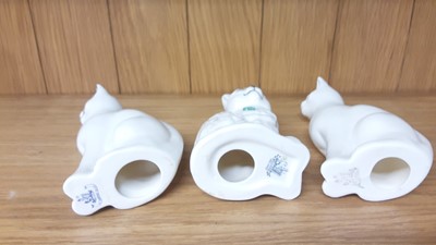 Lot 174 - Eighteen Belleek fine bone China animals and figures to include Elephant, Owls, Pigs Cats etc