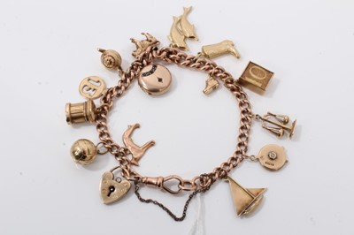 Lot 101 - 9ct rose gold charm bracelet