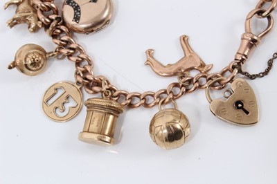Lot 101 - 9ct rose gold charm bracelet