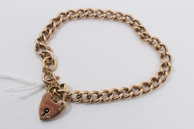 Lot 103 - 9ct gold curb link bracelet with padlock clasp