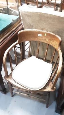 Lot 848 - Pair of spindle back elbow chairs